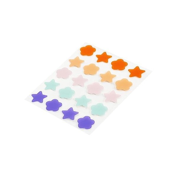 Jauarta 20 Pièces Autocollants de Boutons Patchs de Points de Boutons Hydrocolloïdes Absorbants en Forme Détoile Florale