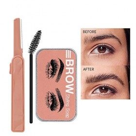 ARTIFUN Kit de Coiffage à Sourcils Savon Coiffant Transparent à Sourcils avec Tondeuse et Brosse à Sourcils Gel de Pommade de