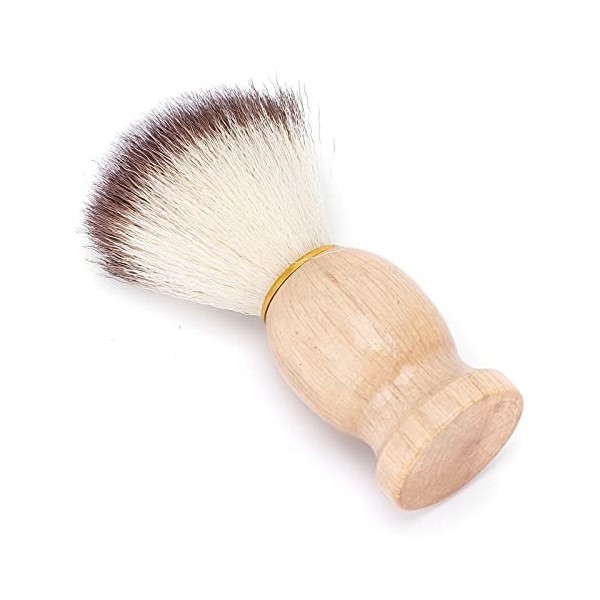 Blaireau de Rasage en Laine de Nylon Doux, Brosse à Barbe, Brosse à Barbe Portable avec Poignée Confortable, Nettoyage du Vis