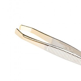 REMOS Pincette avec pointe coudée, droite & dorée 8 cm