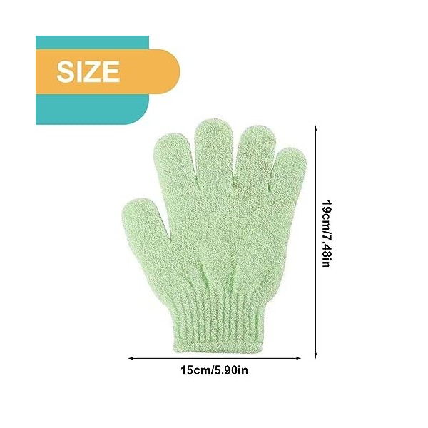 2 Paires Gants Exfoliants Corps Douche Gant De Gommage Double Texture Gants De Bain Pour Douche Spa Massage Décapant Peau Mor