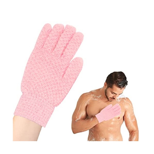 Lot de 2 gants exfoliants, gants de toilette exfoliants, gants de bain pour douche, peau exfoliante, gants de exfoliation pou