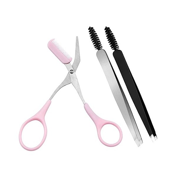 Kit de ciseaux à sourcils et de brosse, ciseaux à sourcils avec peigne, tondeuse à sourcils, ciseaux de toilettage, ciseaux d