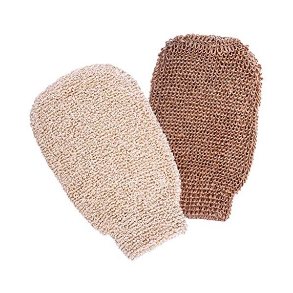 RUSTOO Gants exfoliants pour Le Corps 2Pcs - Gant exfoliant de qualité supérieure, Gant de Gommage pour Le Corps Peau Morte R