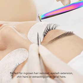 Pincettes à Sourcils Multifonctions, 2 Pièces Pince à épiler à Morsure Précise, Peigne en Acier Inoxydable pour Poils Incarné