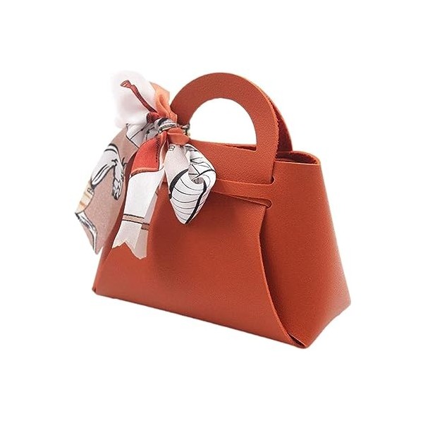 RASOLI Coffret Cadeau en Cuir, Sacs-Cadeaux de Bonbons de Mariage en Cuir PU avec Ruban, Sacs Cadeaux en Cuir avec Ruban Mign