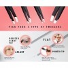 Lot de 4 pinces à épiler pour sourcils - En acier inoxydable - Épilation des sourcils - Épilateur de visage - Noir