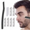 manchas Coiffure - Rasoir à Sourcils Ergonomique et Rasoir Facial avec 6 Lames - Hommes Sourcils Shaper Moustaches Droites Ed