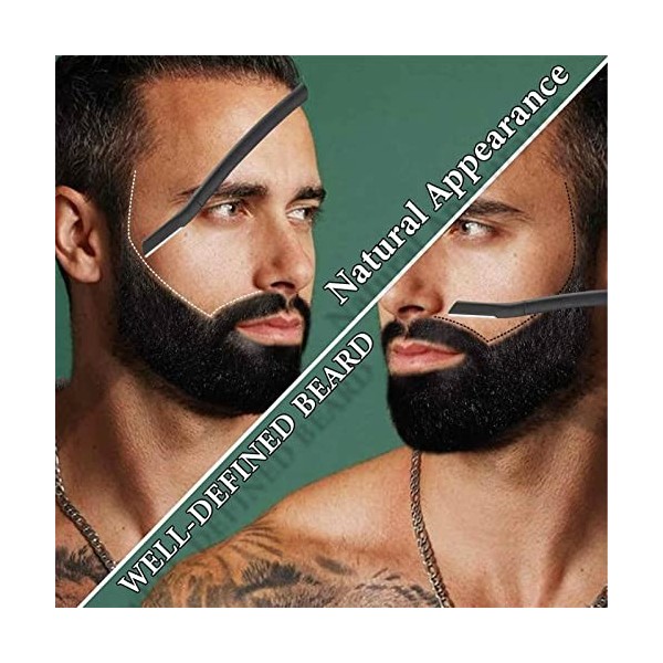 manchas Coiffure - Rasoir à Sourcils Ergonomique et Rasoir Facial avec 6 Lames - Hommes Sourcils Shaper Moustaches Droites Ed