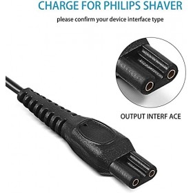 baolongking Câble de charge 15 V pour rasoir HQ8505 Razor Chargers, Norelco 9700, 9300, 8900, 6100, 5700, 5550, 3000, 3500, 4