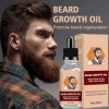 Huile de barbe pour hommes | Croissance des cheveux de moustache et huile de barbe naturelle | Soin de la barbe 30 ml, hydrat