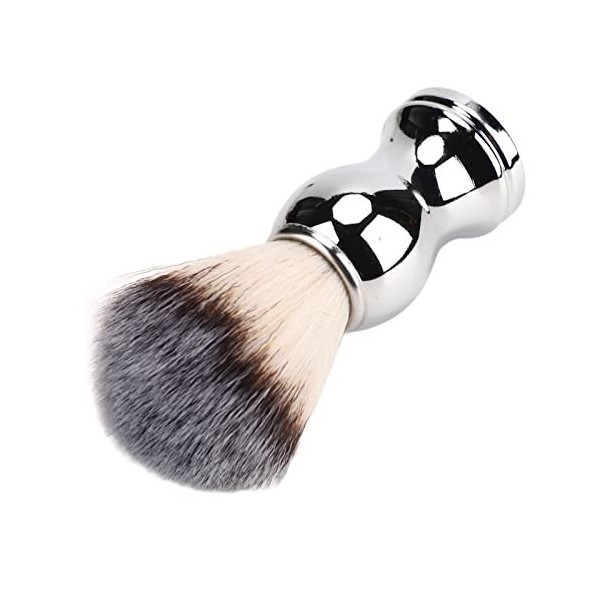 Blaireau de Rasage à Barbe, Blaireau Professionnel à Poils Synthétiques pour Hommes pour Mousse épaisse, Brosse Portable au T