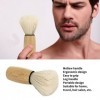 Blaireau de Rasage avec Manche en Bois pour Hommes, Brosse Douce Professionnelle pour Cheveux, Outil de Toilettage du Visage 