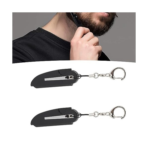 Lot de 2 Peignes à Barbe Pliants avec Miroir Rond et carré, Ensemble de Brosses de Toilettage Antistatiques pour Hommes, Conc