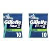 Gillette Blue II Plus Slalom Rasoirs Jetables Homme, Pack de 10 Rasoirs [OFFICIEL] Lot de 2 