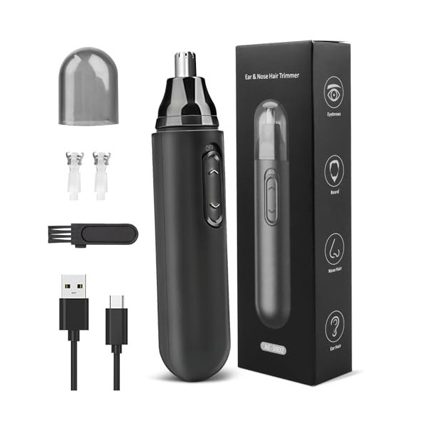 Tondeuse Nez,Tondeuse Oreille Nez,Tondeuse Poils Rechargeable Professionnel USB,Indolore Pour Homme Et Femme,Tondeuse Faciale