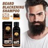 Coloration Barbe Homme - 30 ml Shampooing noircissant barbe grise avec formule au Multiflorum,Mens Beard Care Conditioner Hyd