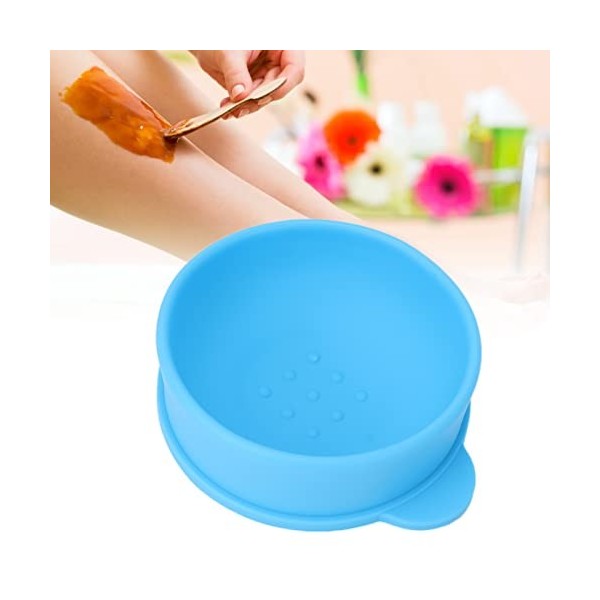 Bol Dépilation à la Cire, Pot de Cire de Rechange pour Chauffe-cire beauté Silicone épilation épilation Bol Accessoire Bleu