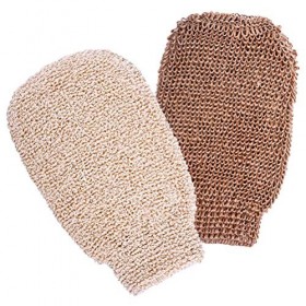 Lot de 2 gants exfoliants, gants de massage, gants de douche pour exfoliation et lavage du corps, outils exfoliants respectue