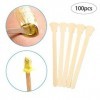 Applicateurs de fartage en bois 100Count Bâtons de cire Spatule Mini bâton doutil de beauté de salon de baguette dépilation