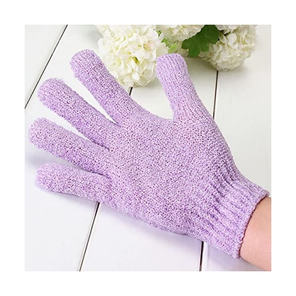 FOMIYES 2 Pièces Gants De Gommage Corporel Gants Exfoliants Gants De Douche En Nylon Gommage Corporel Exfoliant Cinq Doigts C