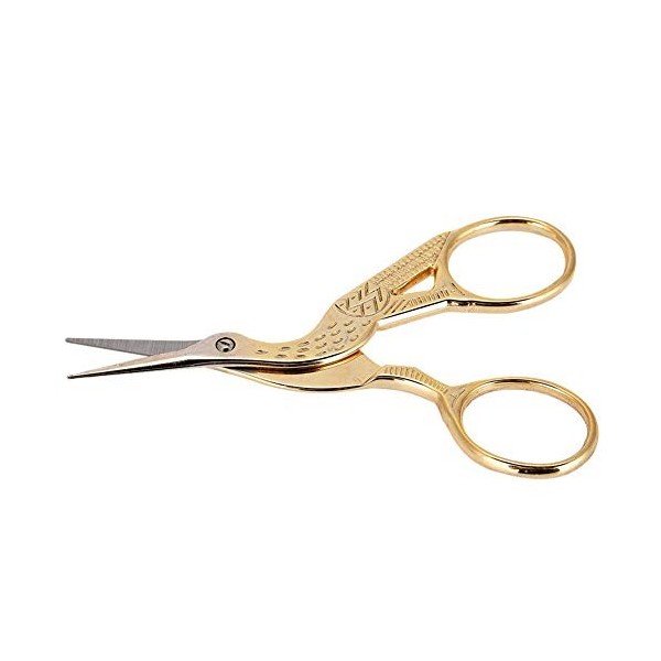 Ciseaux à Ongles, Ciseaux Professionnels en Acier Inoxydable pour Nail Art Vintage, Outils de Cisaillement de Manucure Dorés