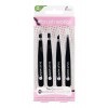 Brushworks HD 4 Piece Combination Tweezer Set Lot de pinces à épiler combinées Black