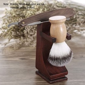 jerss Brosse en Bois Rasoirs Goutte à Goutte Support Taille Standard Barbier Base de Rasage Couteau de Rasage en Bois Massif 