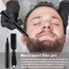 Stylo de remplissage de barbe - Remplisseur de barbe imperméable | Mascara à barbe pour une application sans couture, kit de 