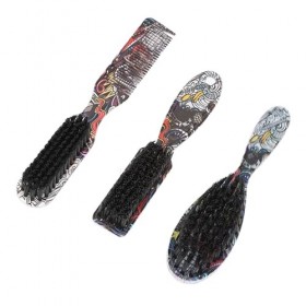 Ensemble de Brosses à Barbe pour Hommes, Brosse Peigne 2 en 1, Poils Renforcés, Poignée Ergonomique, Compacte et Légère, Douc