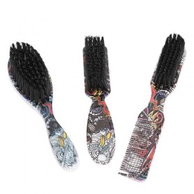 Ensemble de Brosses à Barbe pour Hommes, Brosse Peigne 2 en 1, Poils Renforcés, Poignée Ergonomique, Compacte et Légère, Douc