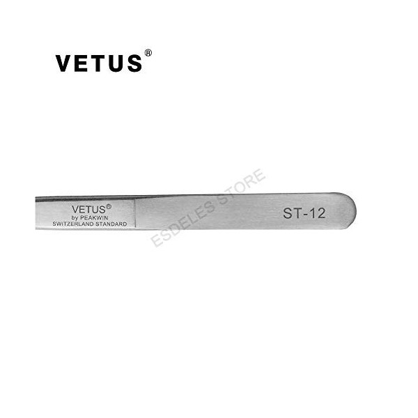 Pince à épiler Vetus droite pointue/courbée en acier inoxydable ST pour extensions de cils