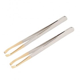 Pince à épiler Professionnelle en Acier Inoxydable, 2 Pièces Sourcils Épilation du Visage Pinces à épiler Outils de beauté