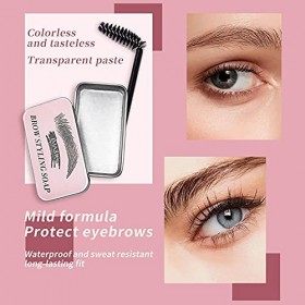 Savon à sourcils, savon coiffant pour sourcils 3D pour sourcils naturels, pommade coiffante naturelle imperméable longue duré