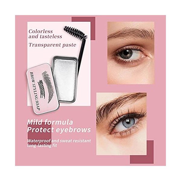 Savon à sourcils, savon coiffant pour sourcils 3D pour sourcils naturels, pommade coiffante naturelle imperméable longue duré