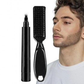 Stylo de remplissage de barbe - Remplisseur de barbe imperméable - Coloration de barbe pour hommes, assombrissement de barbe 