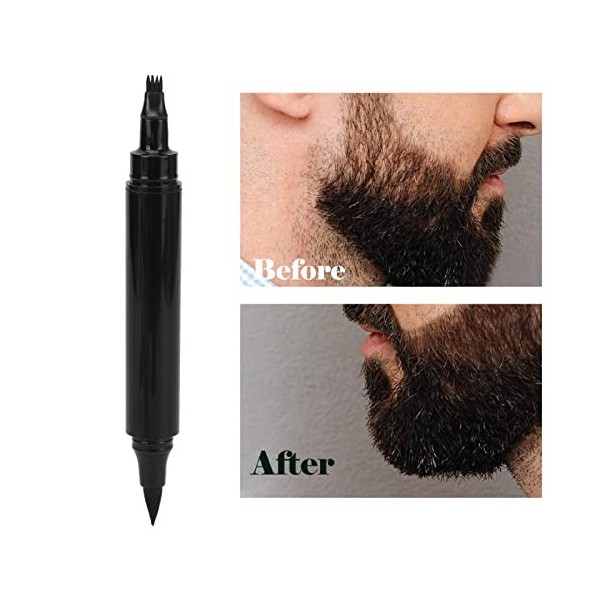 Remplisseur de Crayon à Barbe, 4 Conseils de Réparation en Forme de Fourchette, Stylo de Coiffure à Double Couverture, Amélio