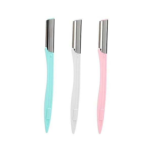 3pcs Femmes Tondeuse à Sourcils Lame en Acier Inoxydable Rasoir à Poils du Visage Rasoir de Mise en Forme des Sourcils, Lames