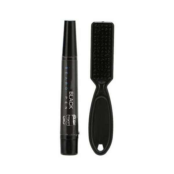 Stylo à Barbe, Kit de Remplissage de Stylo à Barbe Naturel Imperméable pour Remplir la Moustache BLACK 