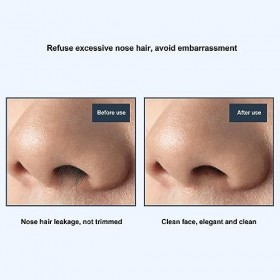 Tondeuse-Nez, 2 Pièces Ensemble Tondeuse à Poils de Nez Double Tête Poignée Antidérapante Rotation à 360 Degrés Clip Couture 