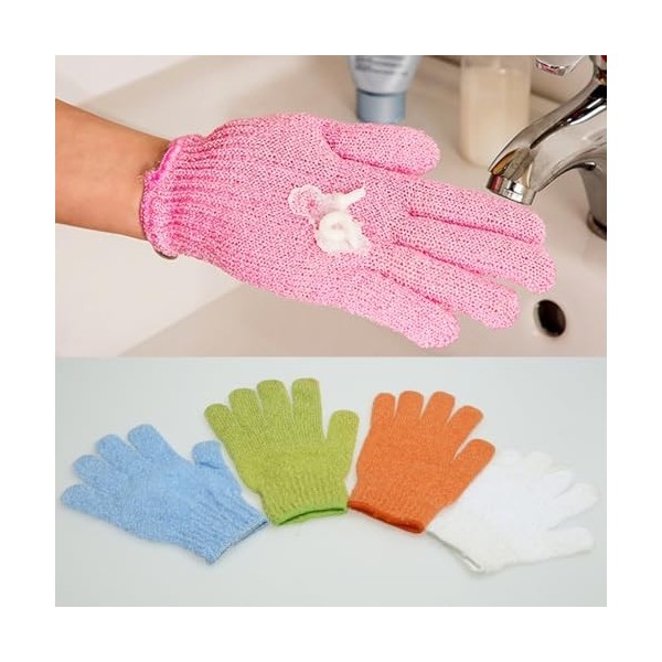 minkissy 2 Pièces Gants De Massage Pour Le Corps Gant De Gommage Coréen Gants De Bain Exfoliants Gants De Douche En Nylon Gom