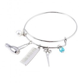 minkissy 1Pc Ciseaux Peigne Bracelet Coiffeur Bijoux Coiffeur Bracelet Coiffeur Charme Bracelet Extensible Bracelet Charme Br