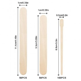 200 Pièces Bâtons de Cire en Bois Spatules de Cire Applicateurs dÉpilation à Sourcils Bâtons dArtisanat en Bois Bâtons dÉp
