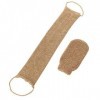 Edinber Lot de 2 gants exfoliants en toile de jute avec sangle pour le dos - Pour le corps et le dos