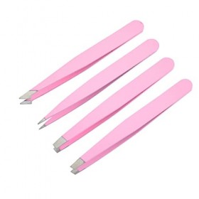 4 pinces de Pince à épiler professionnelle en acier inoxydable pour les sourcils Jeu de précision pour lélimination des poil