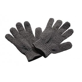 Lilywoods Gants de bain exfoliants en bambou carbonisé — Gant de douche hydratant — Gris, taille unique