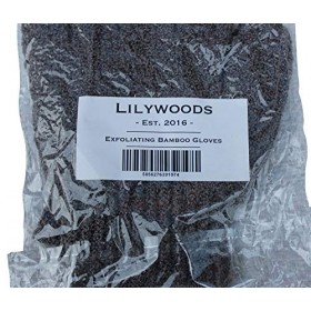 Lilywoods Gants de bain exfoliants en bambou carbonisé — Gant de douche hydratant — Gris, taille unique