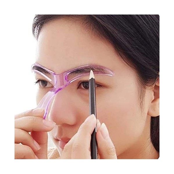 Pochoir à sourcils pour débutant, réutilisable pour sourcils DIY pour 3 minutes de maquillage violet 