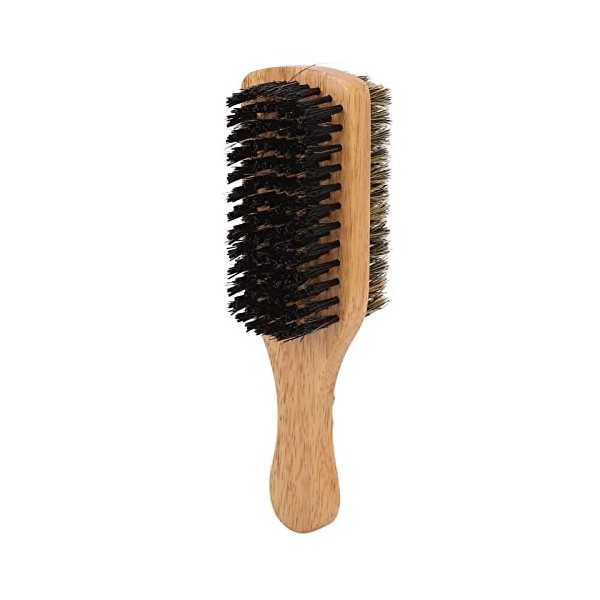 Brosse à Cheveux Dure et Douce, Brosse à Barbe pour Homme, Brosse à Barbe Double Face, Brosse à Poils Dimitation avec Manche