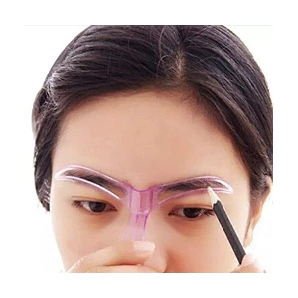 Pochoir à sourcils pour débutant, réutilisable pour sourcils DIY pour 3 minutes de maquillage violet 